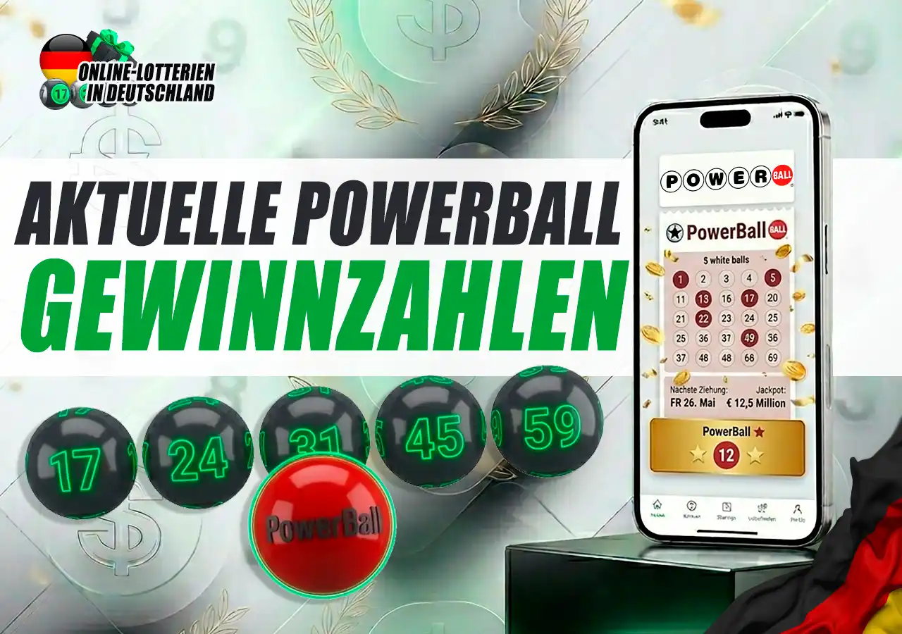 Aktuelle PowerBall Gewinnzahlen und offizielle Quoten der Ziehung.