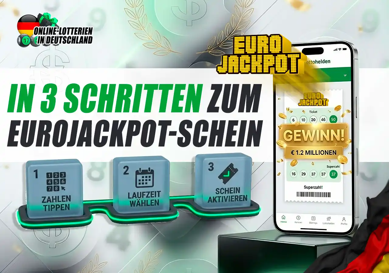 In 3 Schritten zum offiziellen EuroJackpot Spielschein online.