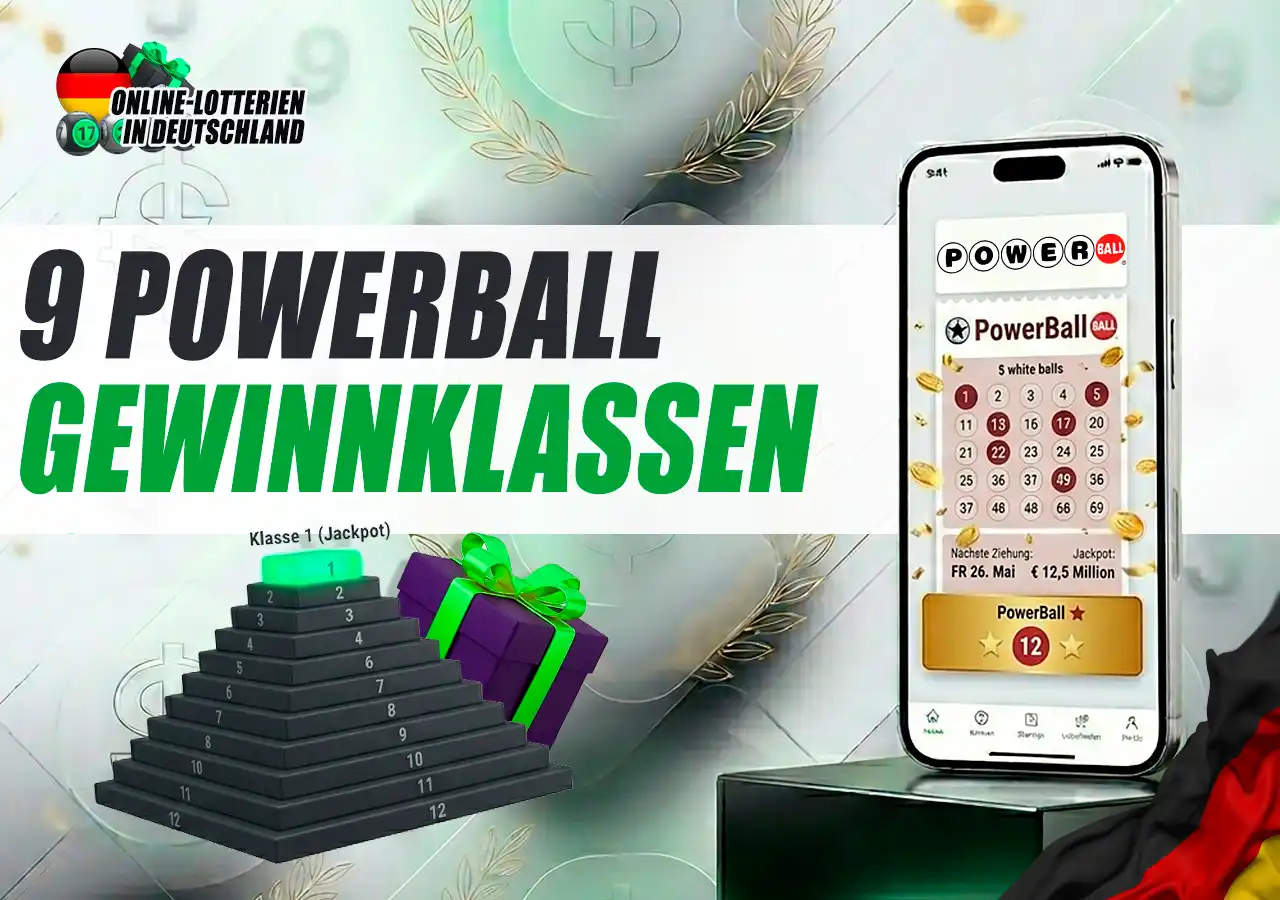 Die 9 PowerBall Gewinnklassen Quoten und Gewinnchancen im Überblick.